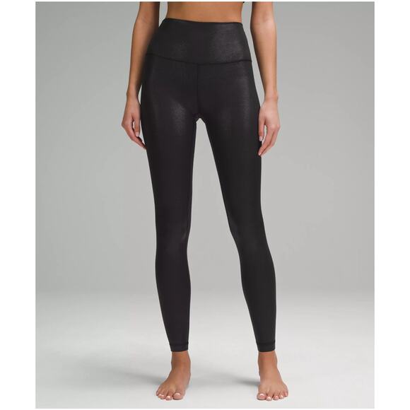 lululemon athletica Pants - Lululemon athletica Align High-Rise shine  Black metallic size 8